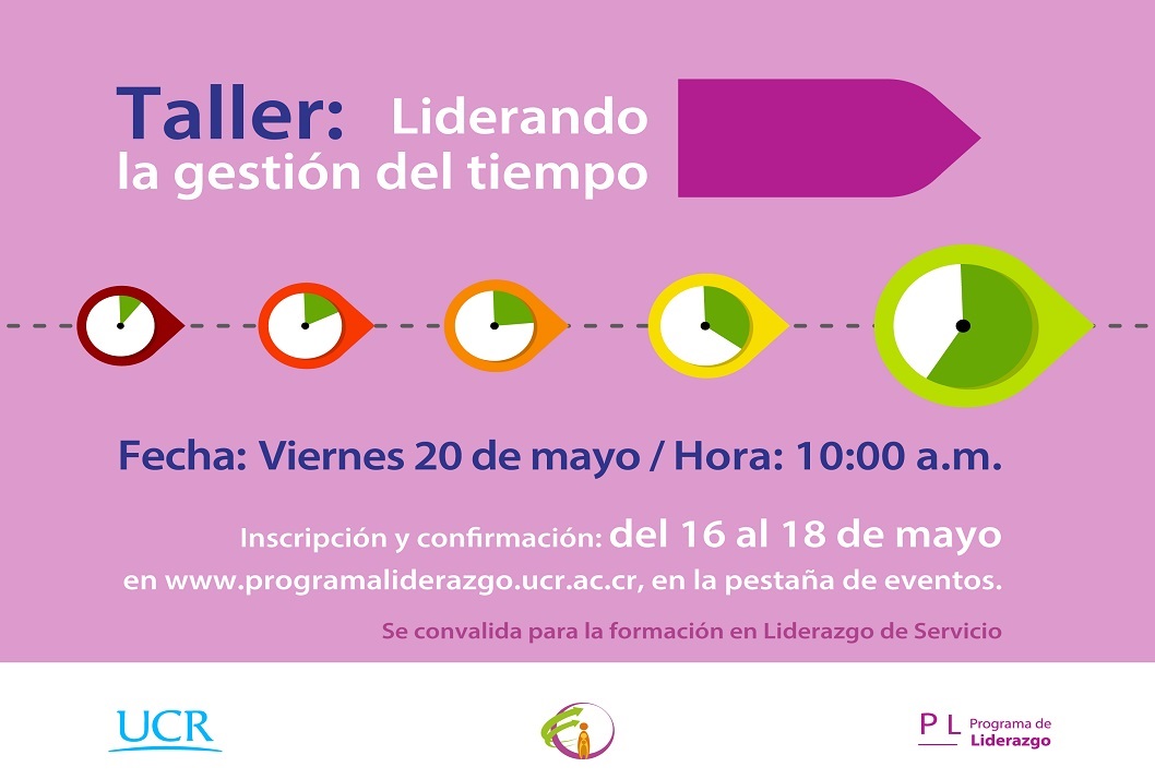  Fecha del taller: viernes 20 de mayo, 10:00 a. m. 