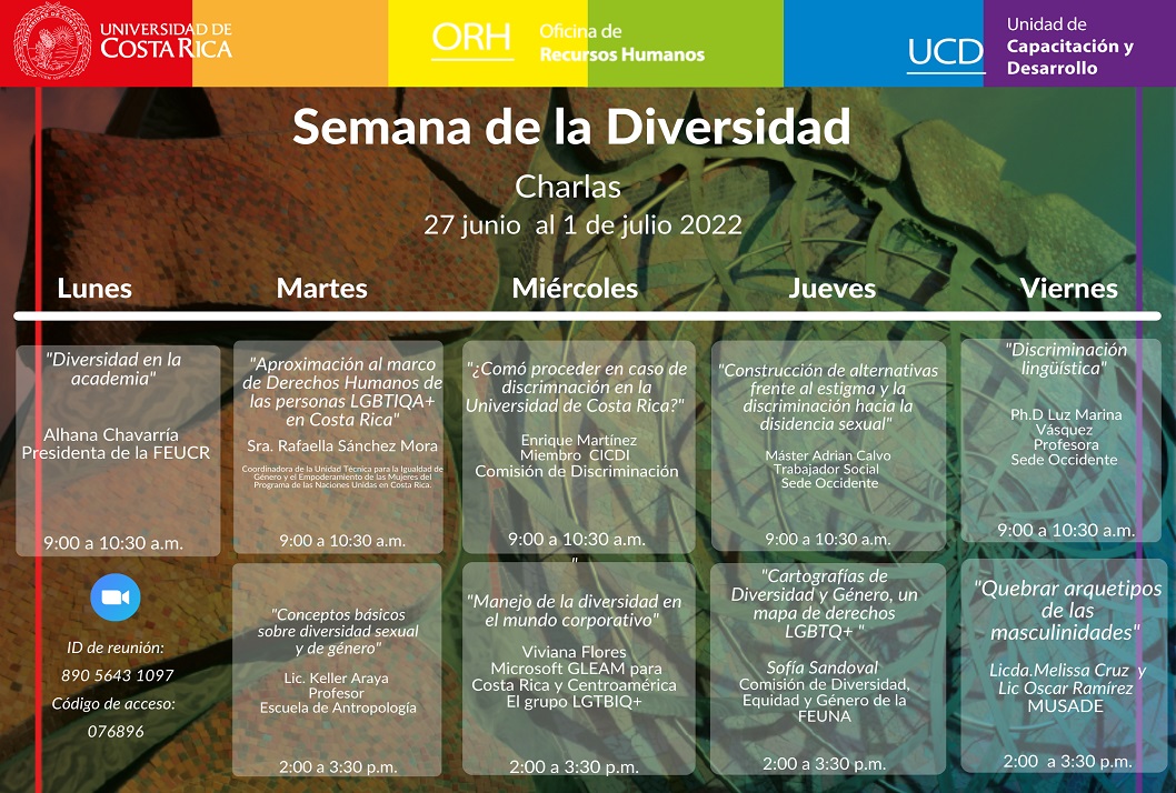  Lunes 27 de junio, de 9:00 a 10:30 a. m. "Diversidad en la academia". Alhana Chavarría …