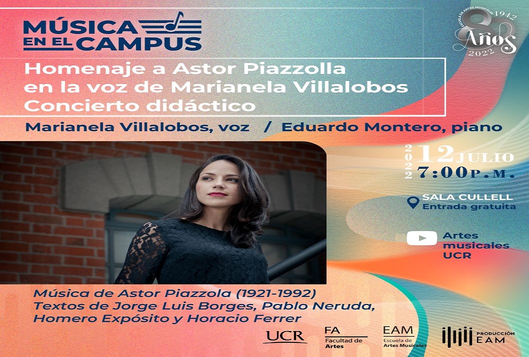  En el concierto didáctico "Homenaje a Astor Piazzolla", la cantante costarrricense …