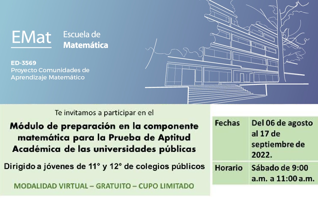 Duración: sábados, del 6 de agosto al 17 desetiembre, de 9:00 a 11:00 a. m.Requisitos: estar …