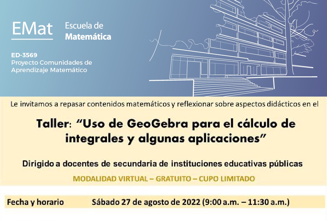  Fecha del taller: Sábado 27 de agosto, de 9:00 a 11:30 a. m. por medio de Plataforma Zoom. …