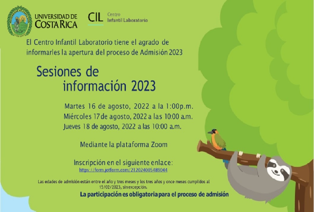  Las edades de admisión están entre el año y tres meses y los tres años y once meses cumplidos al …