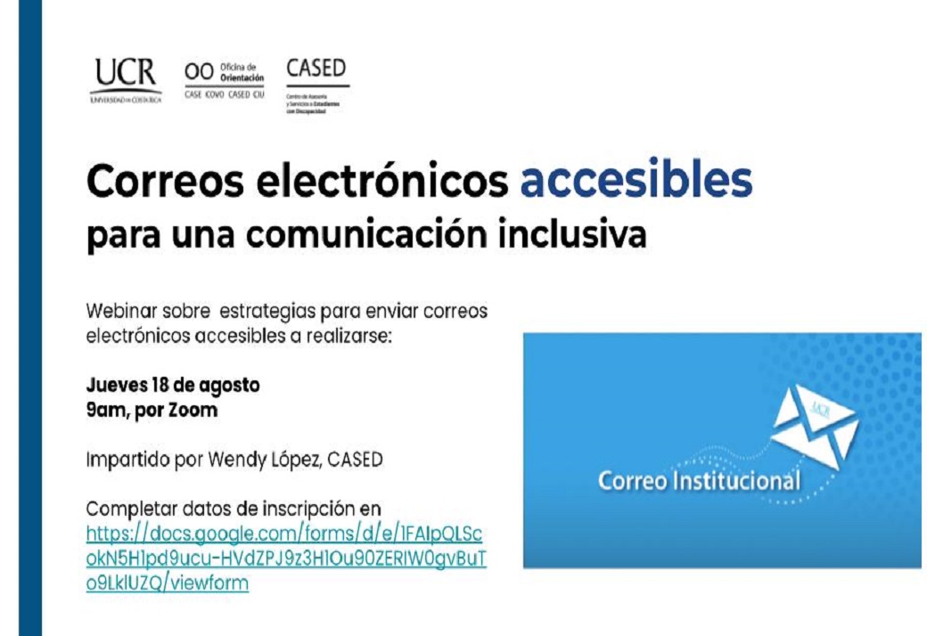  Webinar sobre  estrategias para enviar correos electrónicos accesibles Completar datos de …