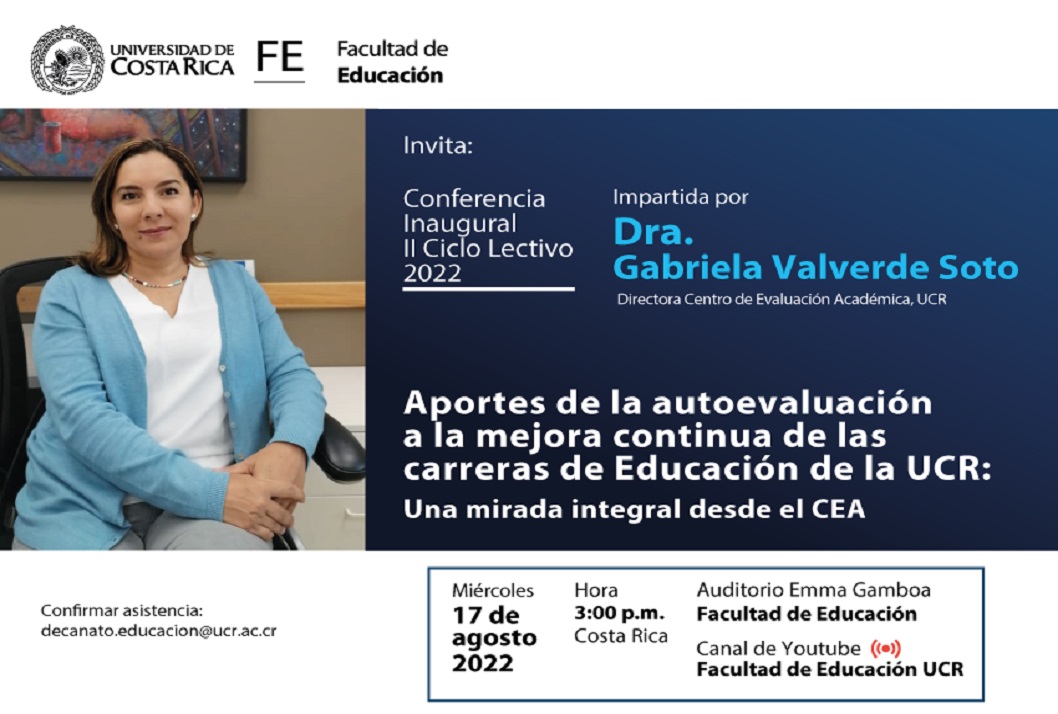  Confirmar asistencia al correo electrónico: decanato.educacion@ucr.ac.cr 