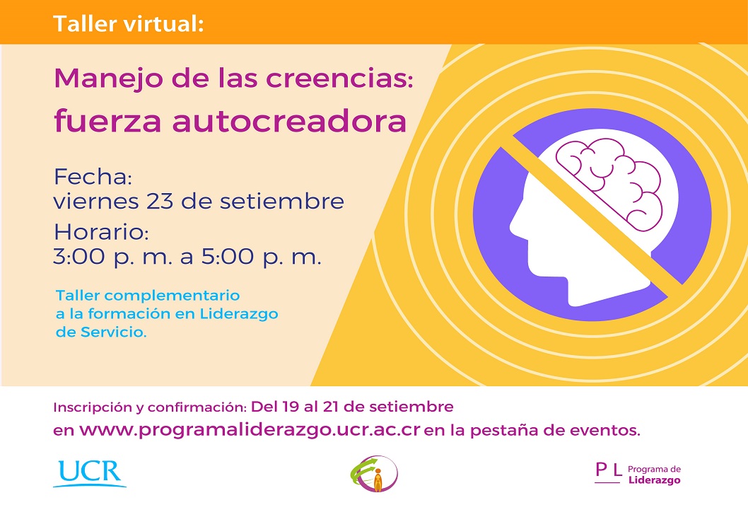  Fecha del Taller: viernes 23 de setiembre, de 3:00 a 5:00 p. m. (modalidad virtual)  …