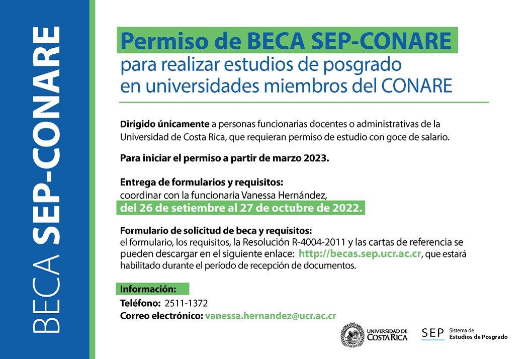  Permiso de BECA SEP-CONARE  para realizar estudios de posgrado en universidades miembros del …