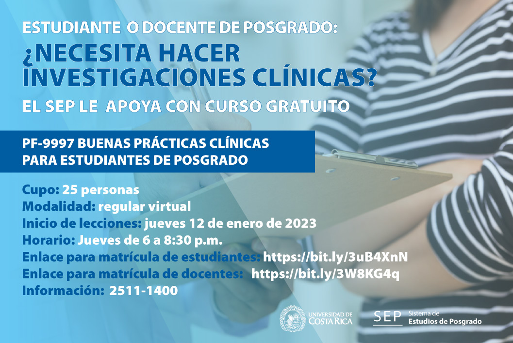 Estudiante o docente de posgrado¿Necesita hacer investigaciones clínica?El SEP le apoya con …