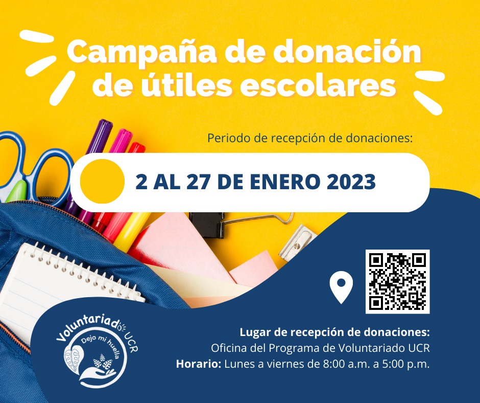  El Programa de Voluntariado retoma la Campaña de donación de útiles escolares para niños y niñas …