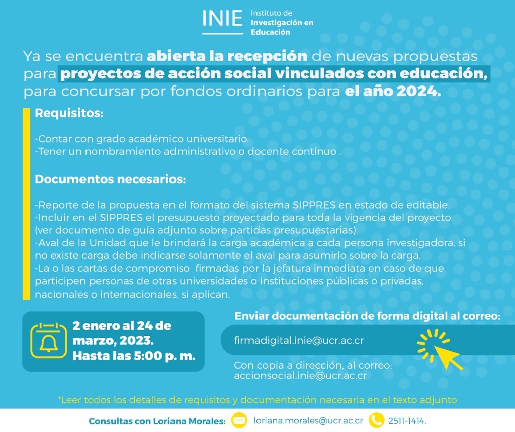  Se encuentra abierta la recepción de nuevas propuestas para proyectos de acción social …