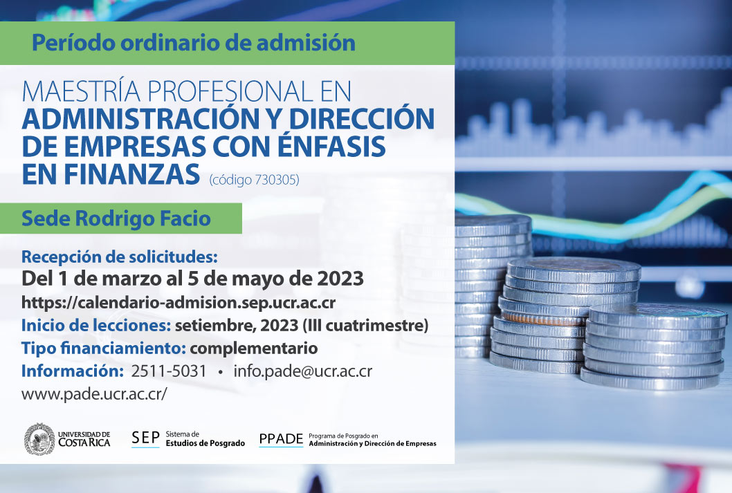  Maestría Profesional en Administración y Dirección de Empresas con énfasis en Finanzas Sede …