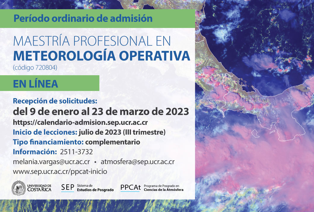 Maestría Profesional en Meteorología Operativa Modalidad: en Línea Inicio de lecciones: julio de …