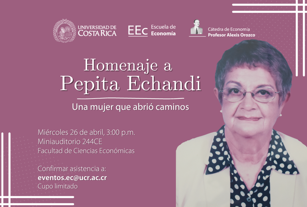  Pepita Echandi, distinguida economista costarricense, primera mujer directora de la Escuela de …