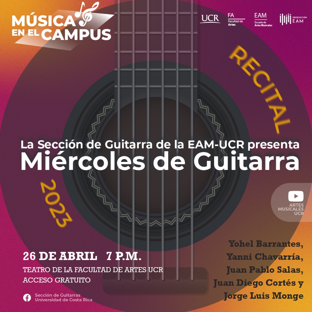  En este recital del ciclo "Miércoles de Guitarra", disfrute obras de Joaquín Rodrigo, …