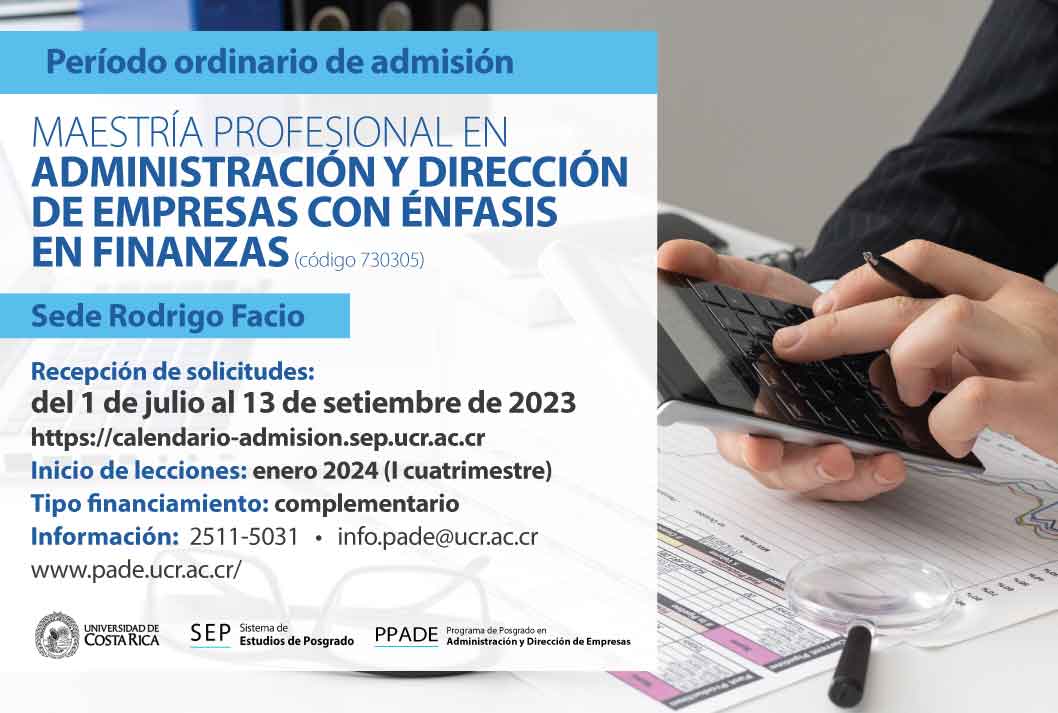  Maestría Profesional en Administración y Dirección de Empresas énfasis en Finanzas Sede Rodrigo …