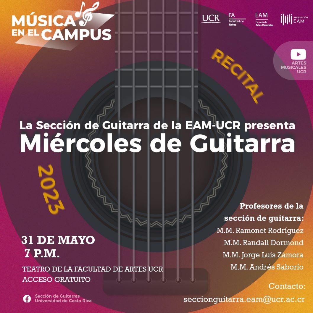 La Sección de Guitarra de la Escuela de Artes Musicales UCR presenta un nuevo concierto del …