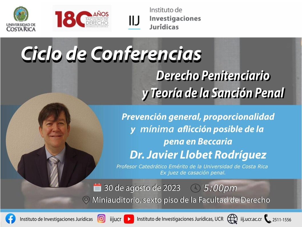  Conferencia titulada: Prevención general, proporcionalidad y mínima aflicción posible de la pena …