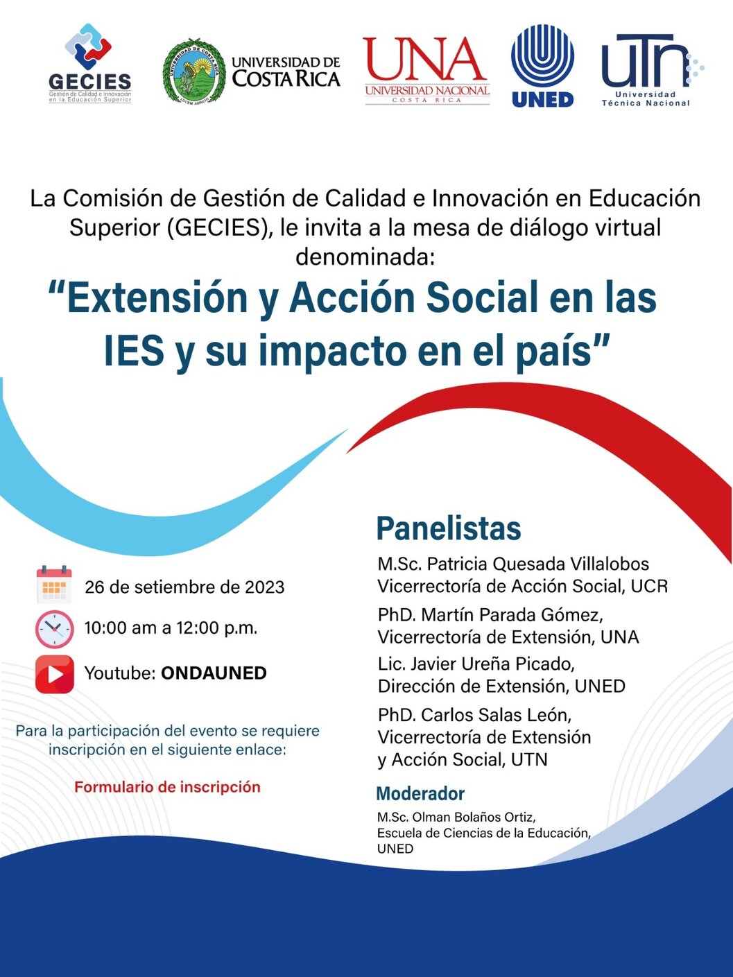  Se requiere inscripción, en el siguiente enlace: https://forms.gle/yagG7fLPaV9Y5oJW8   