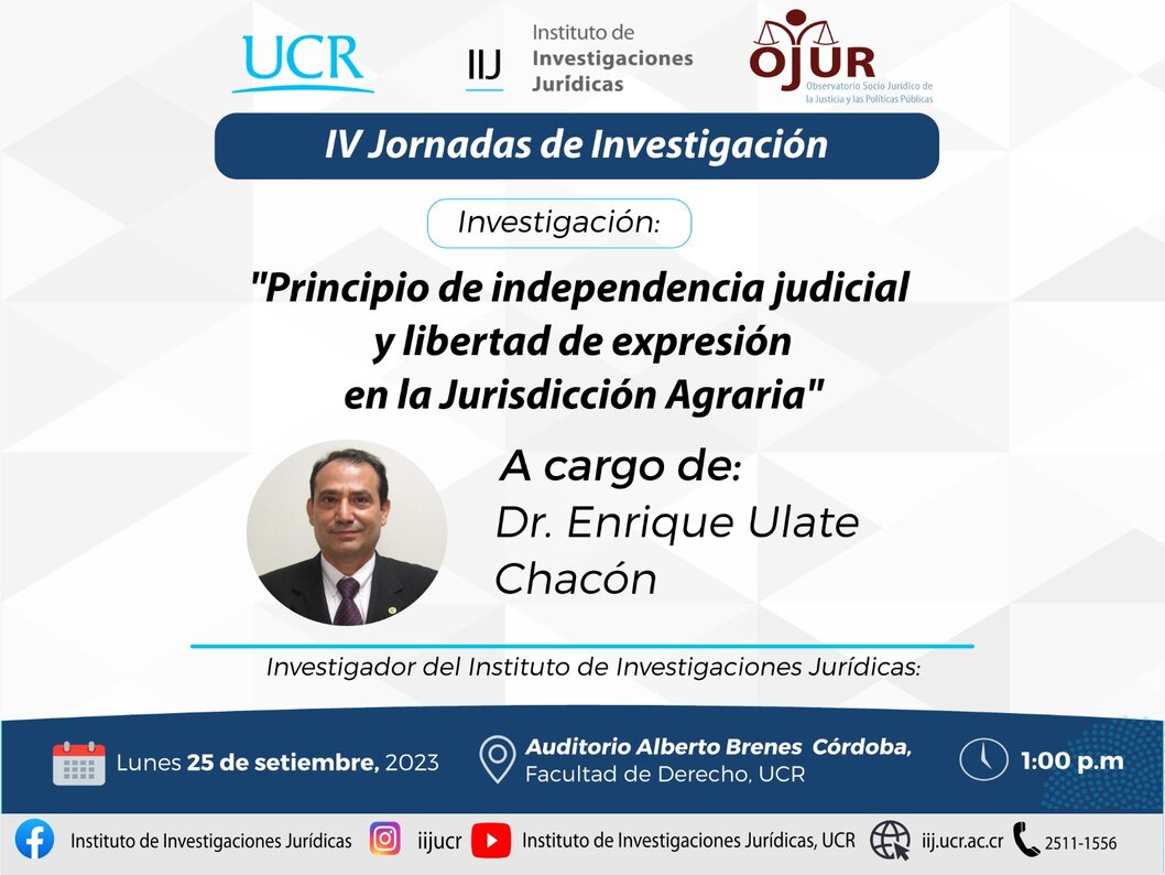  Conferencia titulada: Principio de independencia judicial y libertad de expresión en la …
