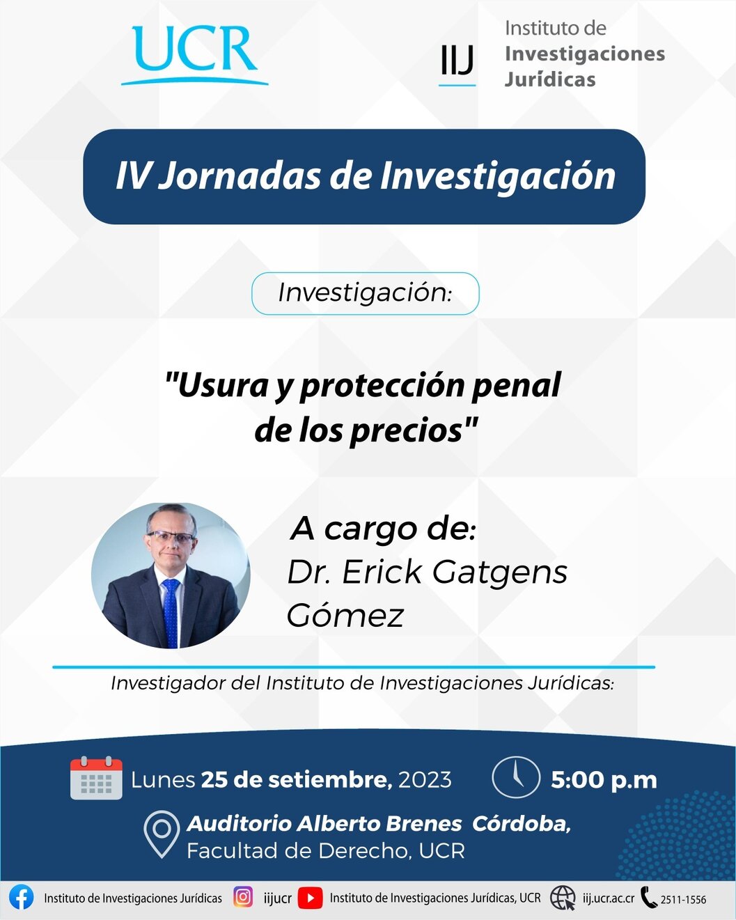  Conferencia titulada: usura y protección penal de los precios 