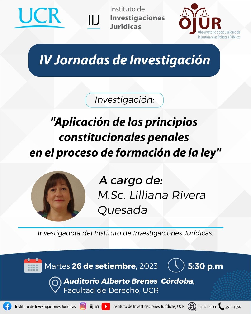  Conferencia titulada: Aplicación de los principios constitucionales penales en el proceso de …
