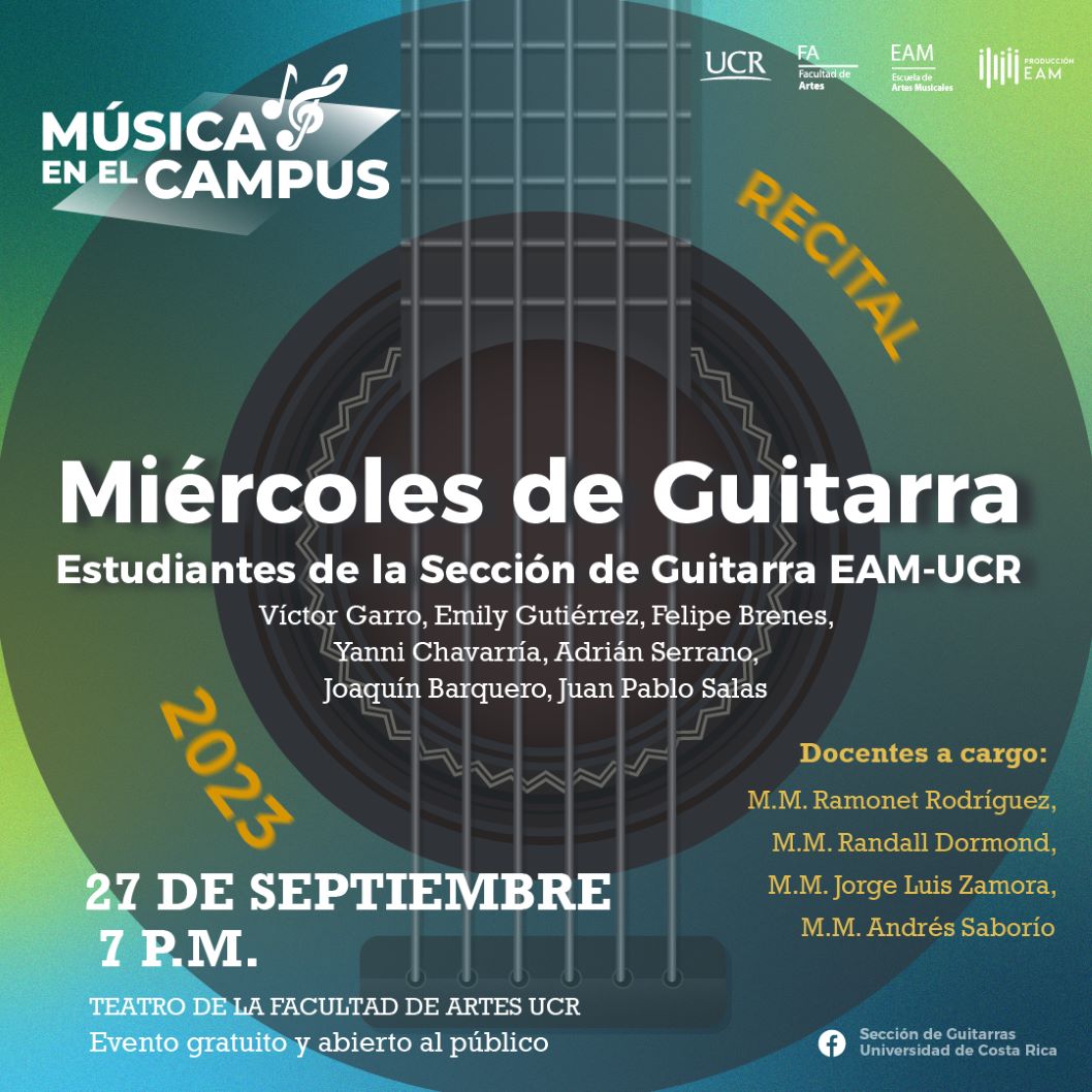  La Sección de Guitarras de la  EAM invita a su recital mensual:  "Miércoles de …