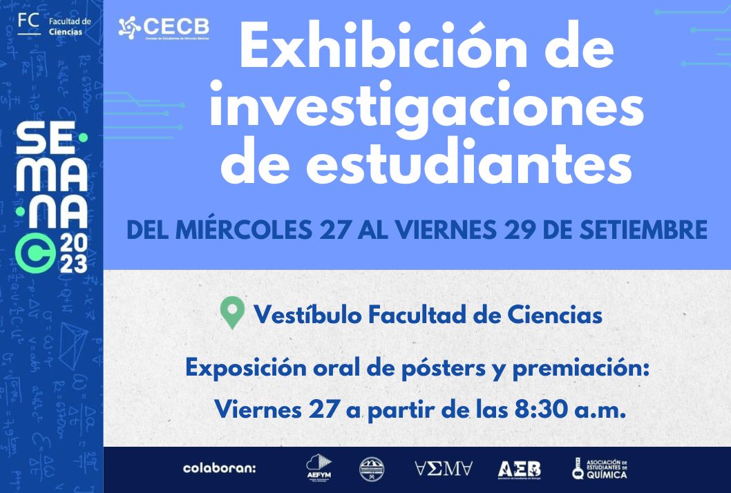 Exposición oral de pósters y premiación: viernes 27 a partir de las 8:30 a. m. 