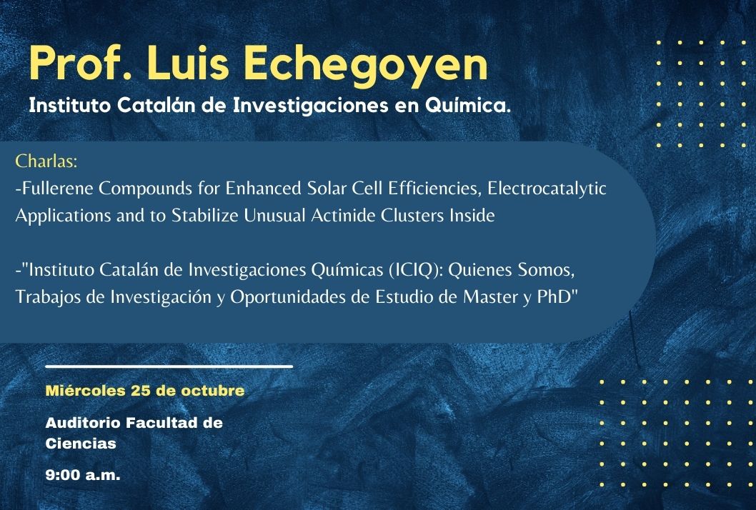  El profesor dará dos charlas el 25 de octubre a partir de las 9:00 a. m, en el auditorio de la …