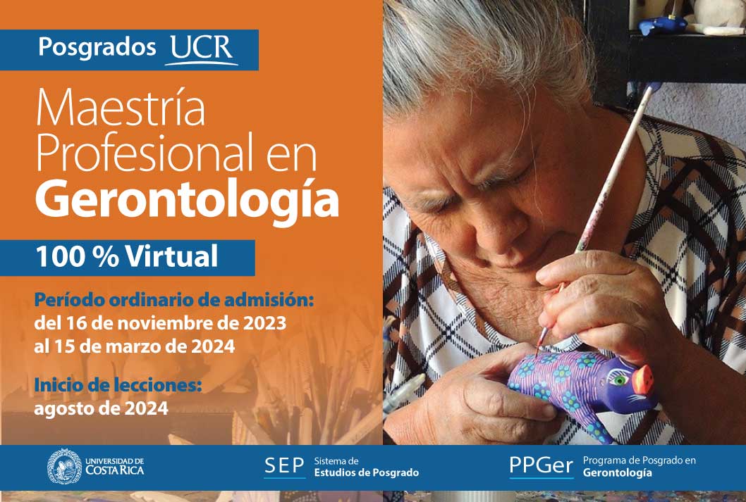   Maestría Profesional en Gerontología   100 % Virtual  Período ordinario de admisión: del 16 de …