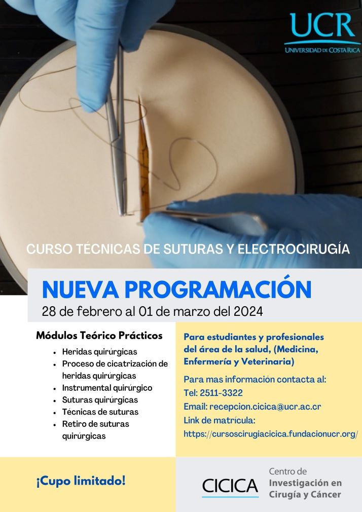  Les invitamos a participar del Curso: Técnicas de suturas quirúrgicas y electrocirugía II que se …