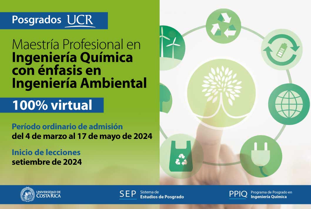   Maestría Profesional en Ingeniería Química con énfasis en Ingeniería Ambiental  100% virtual …