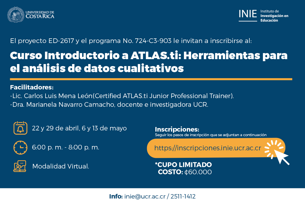  Instructores: Lic. Carlos Mena León (Certified ATLAS.ti Junior Professional Trainer)/ Dra. …
