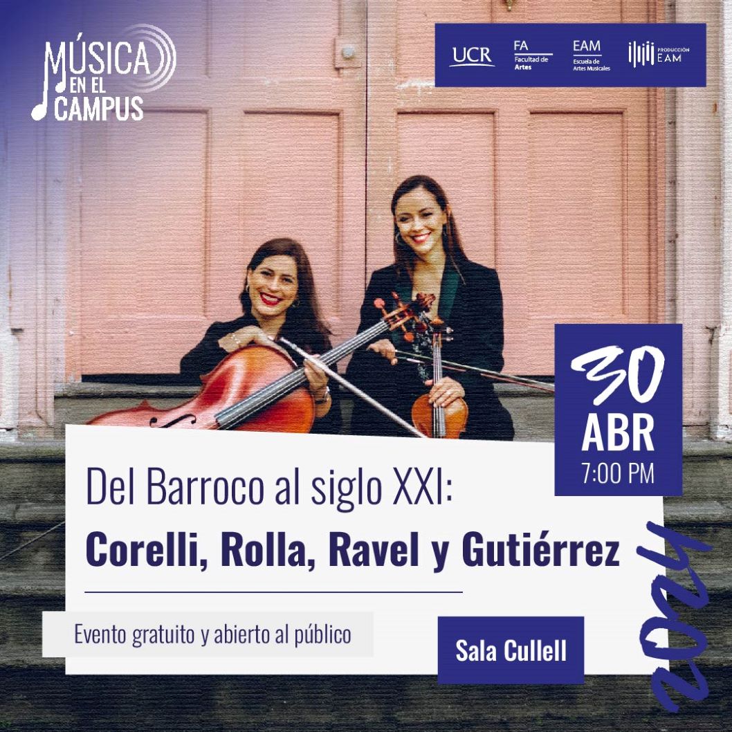  En este recital Cala Dúo explora repertorio para violín y violoncello del periodo barroco hasta …