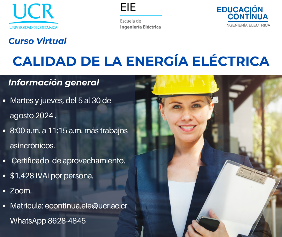  Horario: del 5 al 30 de agosto Se entregará certificado de aprovechamiento emitido por la UCR. …