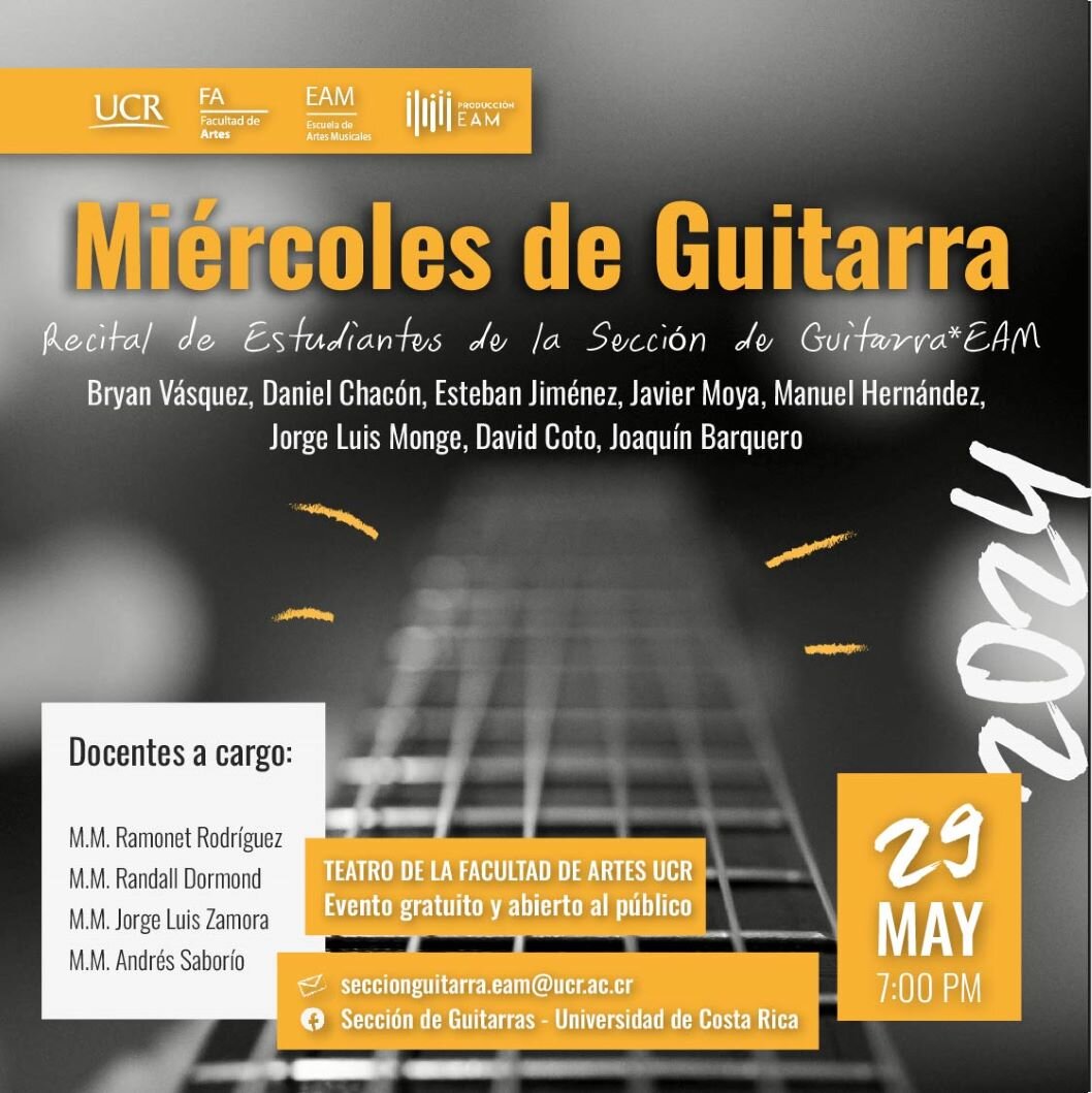  La Sección de Guitarra EAM invita a su próximo recital en el marco del ciclo "Miércoles de …