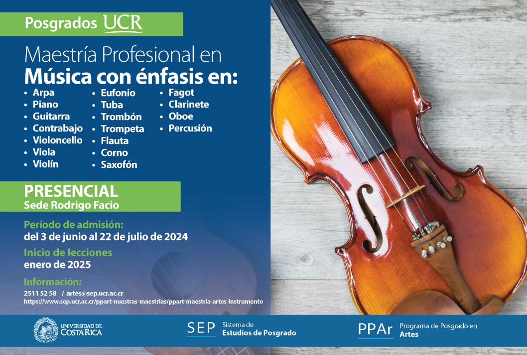  Maestría Profesional en Música con énfasis en:  Arpa Piano Guitarra Contrabajo Violoncello Viola …