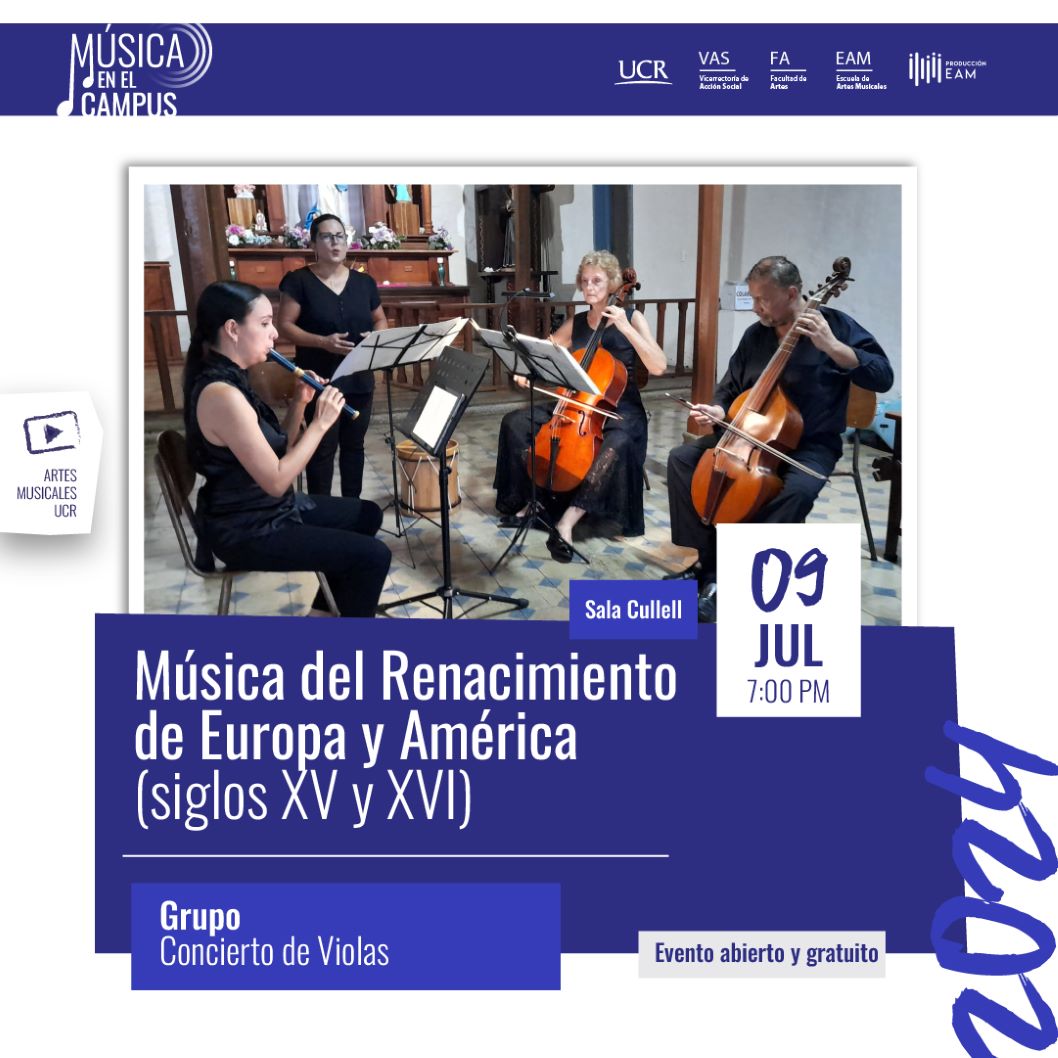  En esta ocasión, el grupo “Concierto de Violas” presenta un recital con música renacentista …