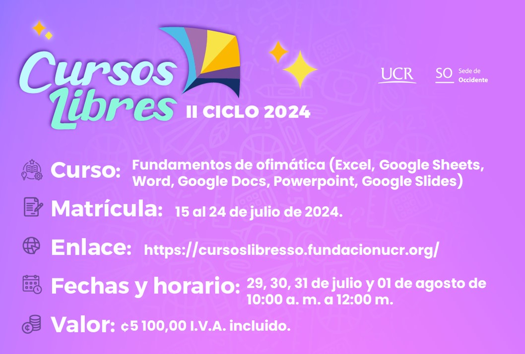  Cursos Libres de julio a setiembre   Matrícula: Cada curso tendrá un período de matrícula …