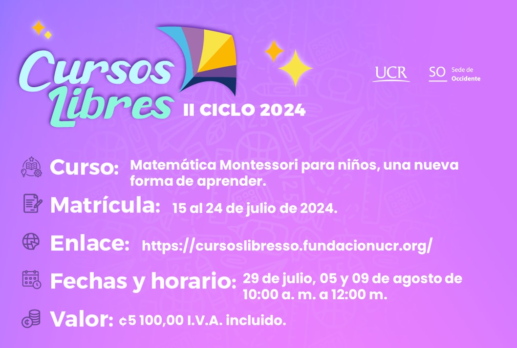  Cursos Libres de julio a setiembre   Matrícula: Cada curso tendrá un período de matrícula …