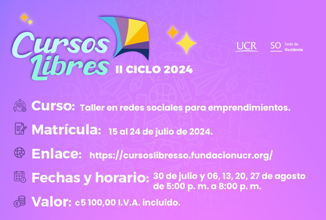  Cursos Libres de julio a setiembre   Matrícula: Cada curso tendrá un período de matrícula …