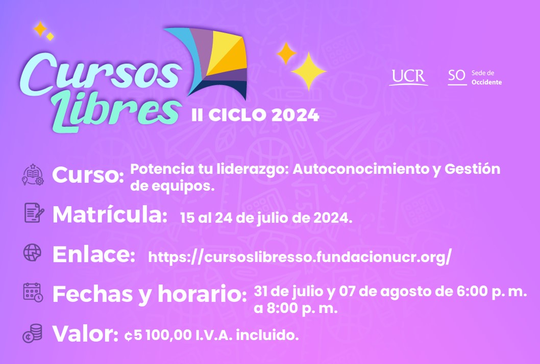  Cursos Libres de julio a setiembre   Matrícula: Cada curso tendrá un período de matrícula …