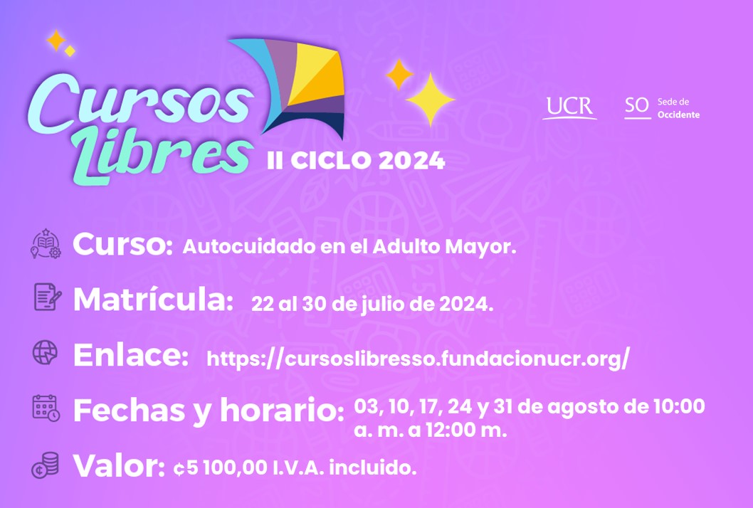  Cursos Libres de julio a setiembre   Matrícula: Cada curso tendrá un período de matrícula …