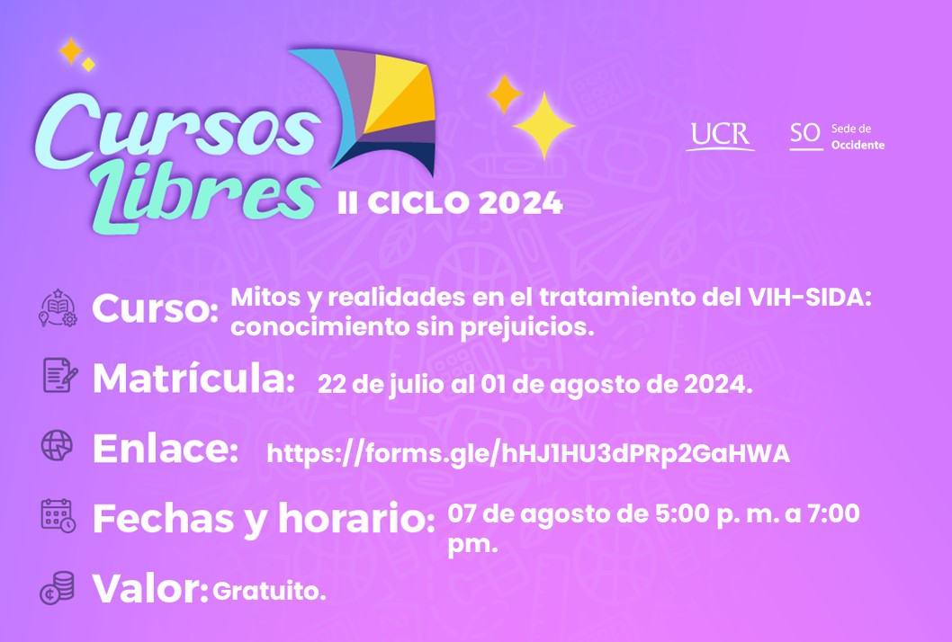  Cursos Libres de julio a setiembre Matrícula: Cada curso tendrá un período de matrícula distinto …