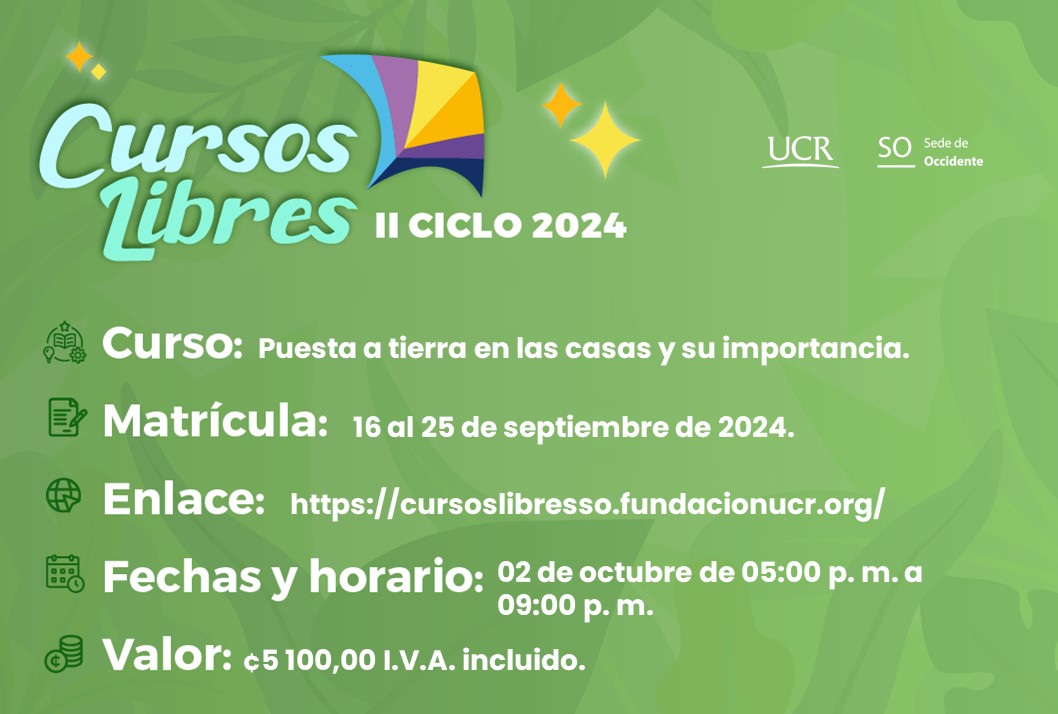  Cursos Libres de julio a setiembre Matrícula: Cada curso tendrá un período de matrícula distinto …