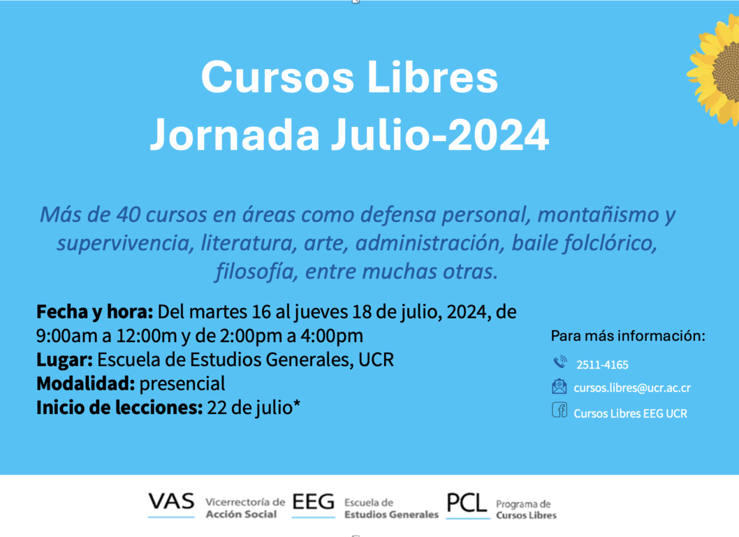  Fecha y hora de matrícula: del martes 16 al jueves 18 de julio, de 9:00 a. m. a 12:00 .m y de …
