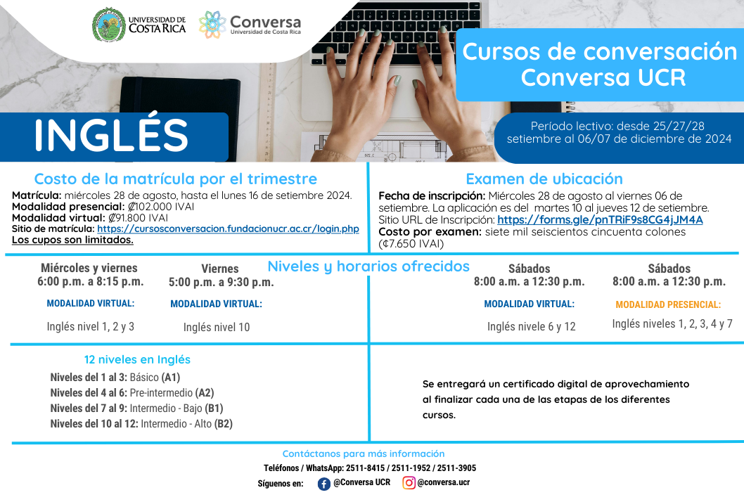  Período lectivo: del 25/27/28 de setiembre al 06/07 de diciembre de 2024 Sitio de matrícula: …