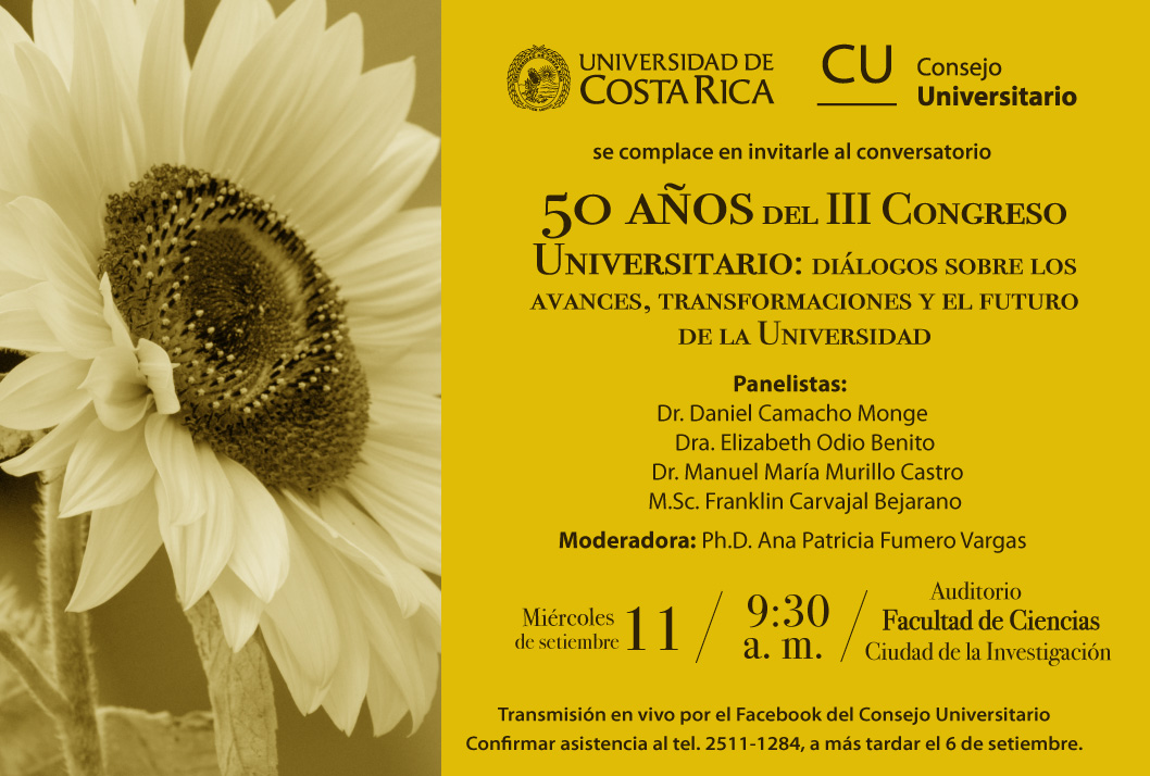  Fecha de la actividad: miércoles 11 de setiembre, 9:30 a. m. 