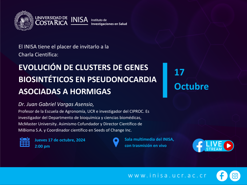  La charla será transmitida por el Facebook Live del INISA. 