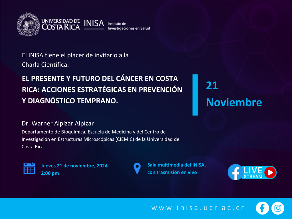  La charla será transmitida por el facebook del INISA. 