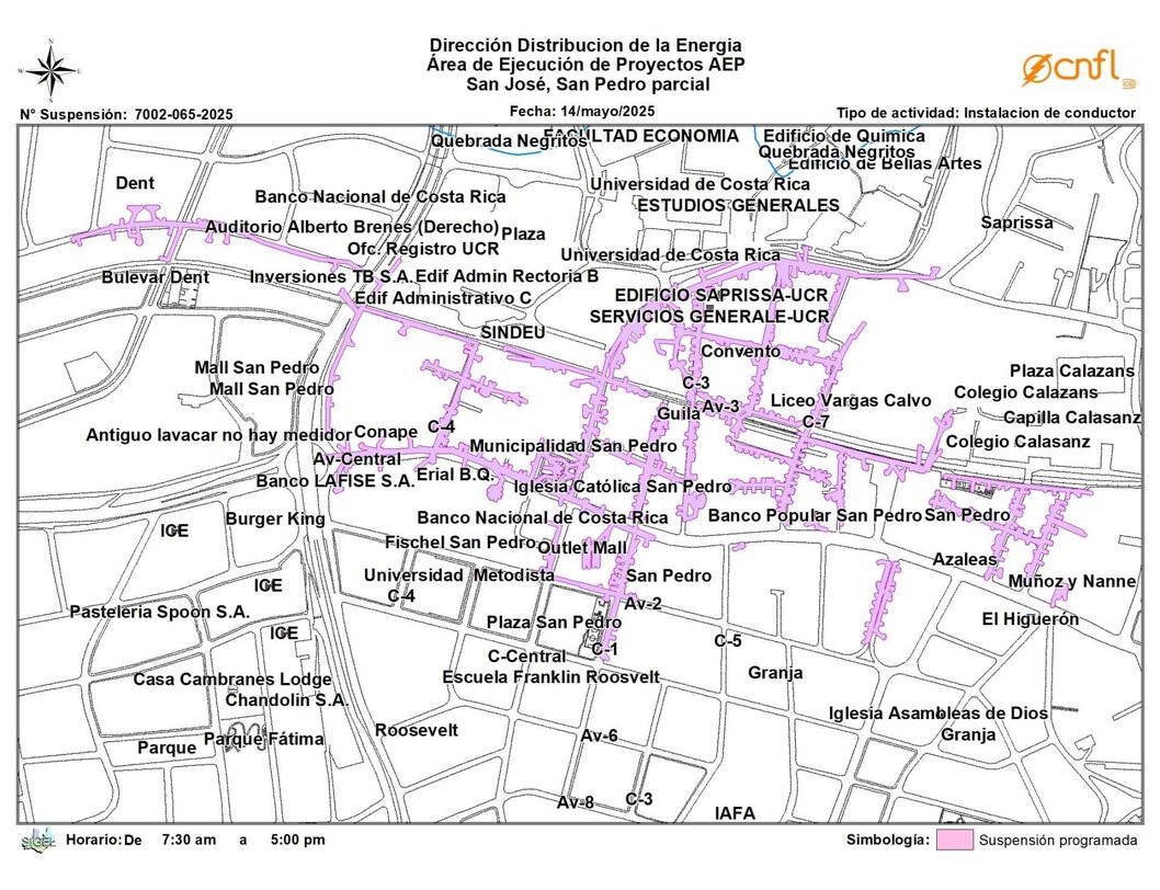 Suspensión del servicio eléctrico el miércoles 14 de mayo Ciudad Universitaria Rodrigo Facio La Sección de Mantenimiento de la Oficina de ServiciosGenerales comunica que, debido a labores …