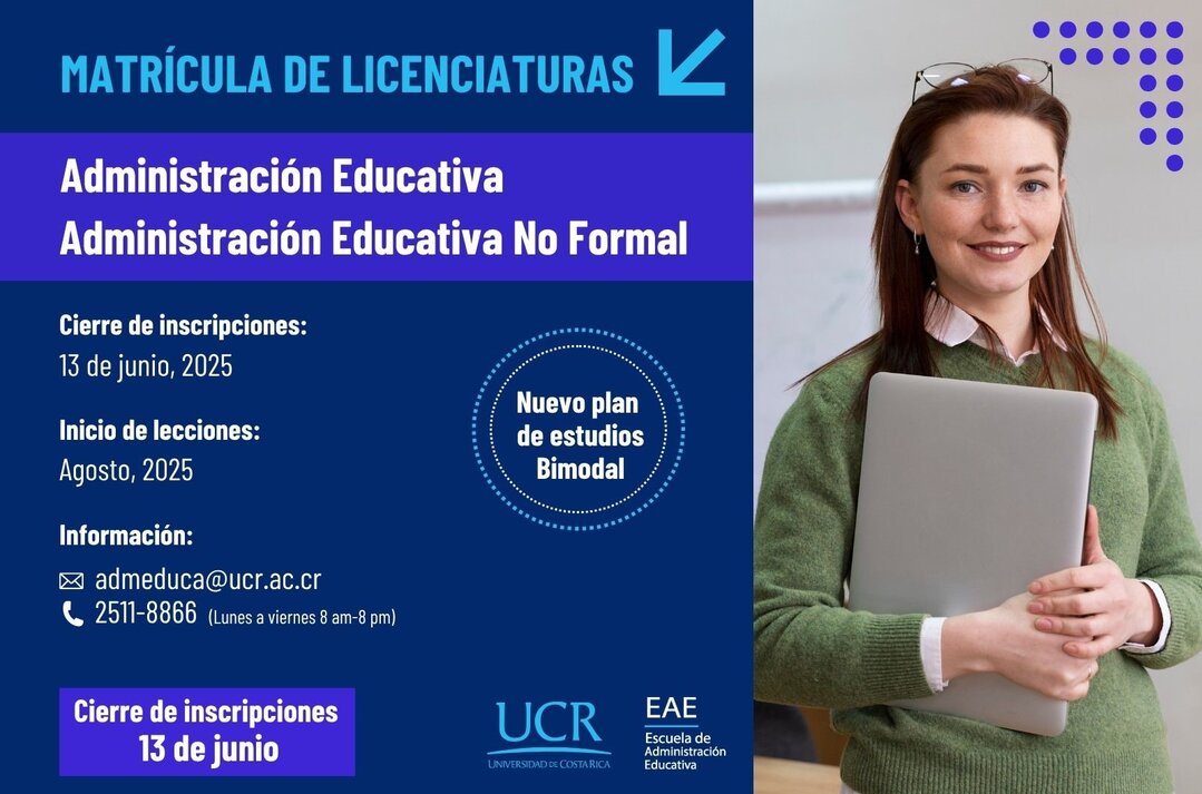  Administración educativa  Administración educativa no formal Inicio de lecciones: agosto de 2025 …